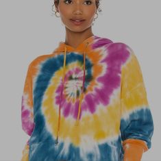 **Brand New With Tags Slightly Cropped Daydreamer Tie Dye Hoodie. New With Tags! Gorgeous Color Combo, Each Hoodie Is Unique. See Photos For Details. This Is Oversized, Would Probably Fit A Small Imo Oversized White Hoodie, Def Leopard, Varsity Sweatshirt, Hoodie Pattern, Hoodie Style, Dye Hoodie, Tie Dye Cotton, French Terry Hoodie, Tie Dye Sweatshirt