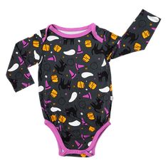 Designed for the cooler temperatures ahead, this longsleeved bodysuit will become a closet staple. Soft bamboo means all day wear without any fear of skin irritation! Long Sleeve Onesie With Cartoon Print For Playtime, Long Sleeve Cotton Onesie With Character Print, Cotton Long Sleeve Onesie With Character Print, Long Sleeve Bodysuit For Playtime In Fall, Long Sleeve Onesie With Cartoon Print For Bedtime, Long Sleeve Bodysuit For Playtime, Cute Long Sleeve Bodysuit For Fall, Cartoon Print Long Sleeve Onesie For Bedtime, Long Sleeve Cotton Bodysuit With Cartoon Print