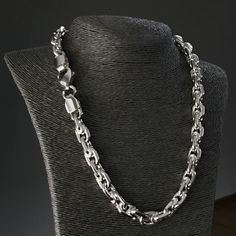 Welcome to our handmade jewellery shop! This chain is an excellent accessory for almost any man and woman! You can order such a chain in silver of any length. Width 11,5 mm This chain is very difficult to tear or warp. This weaving is suitable for both men and women. This chain seems to be voluminous and at the same time very elegant. Our accessories will be your consistent choice either it's an anniversary, birthday, Valentine's Day or any other special occasion, because all of our jewelry are Sterling Silver Initial Necklace, Silver Initial Necklace, Anchor Chain, Sterling Silver Initial, Necklace Men, Kraft Gift Boxes, Jewellery Shop, Necklace Sterling Silver, Handmade Jewellery