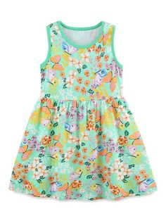 You can't go wrong with a comfy tank dress in a beautiful butterfly pattern! The Verbena Butterfly Dress is sure to be a hit with toddlers and adults alike! Pattern Butterfly, Girls Floral Dress, Jersey Skirt, Summer Hot, Girls Cartoon, Butterfly Dress, Wholesale Dress, Dress Cotton, Flowers Pattern