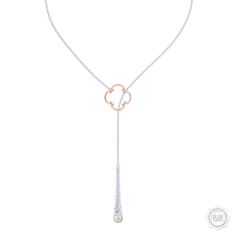 Akoya White Pearl Lariat Necklace in Silver and Rose Gold Venetian Accent. Bashert Jewelry. Little Luxuries. FREE SHIPPING TO USA. Lariat Necklaces, Lariat Necklace Silver, Pearl Lariat Necklace, Pearl Lariat, Award Winning Jewelry, Boca Raton Florida, Signature Necklace, Rose Gold Pearl, Trending Necklaces