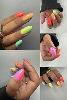 Notre collection EVO Sun-kissed Summer s'est transformée en un magnifique ensemble dégradé 🩵💚💛🧡🩷💜 📸 @monart_nailstudio EVO Lisboa EVO Carmo EVO Leonor EVO Mariza EVO Rosa EVO Amália