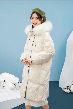 Down-and-feather fills in a quilted coat keep you warm while a faux-fur hood adds style and comfort. Front zip closure with snap storm placket Stand collar with snap-tab closure Hood with detachable faux fur Front slant pockets Water-resistant Lined, with 90% down, 10% feather fill Shell: Polyester and others Dry clean Item #7101 Women's down coat SIZE INFO S=US4-6=UK8-10=EU34-36 M=US8-10=UK12-14=EU38-40 L=US12=UK16=EU42 ★★Please advise your Height and Weight, I will make sure you choose the rig Hooded Faux, Down Puffer Coat, Quilted Coat, Fur Hood, Down Coat, Puffer Coat, Winter Women, Stand Collar, Duvet