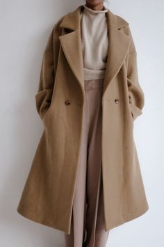 Camel Nov 6, Do Your Best, Soft Wool, Wool Coat, Oversized Fits, Double Breasted, Brooklyn, Camel, Trench Coat