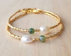 Gemstone Bracelet Freshwater Pearl Bracelet Jewelry Jade and - Etsy Turkey Elegant Pearl Beaded Bracelets With Gemstones, Elegant Jade Bracelets For Wedding, Pearl Gemstone Bead Bracelet, Gold Pearl Bracelets With Gemstone Beads, Pearl Gemstone Bracelets As A Gift, Elegant Beaded Bracelets With May Birthstone Gemstone, Elegant Gemstone Beaded Bracelets For May Birthstone, Elegant Jade Pearl Bracelet For Gift, Elegant Gold Pearl Bracelet With Natural Stones