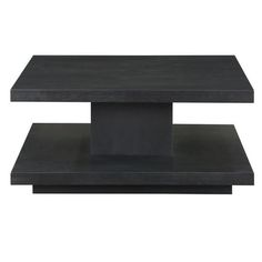 a black table sitting on top of a white background