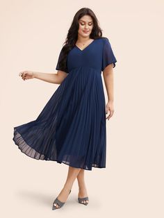 Solid Chiffon Pleated Ruffle Sleeve Dress Ruffle Sleeve Dress, Trendy Dress, Trendy Dresses, Sleeve Dress, Your Style, Types Of Sleeves, Dresses With Sleeves, Chiffon, Size 10