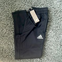 Size Small. With Tags. Smoke And Pet Free Home. Sports Pants With Zip Fly In Black, Sporty Pants With Zip Fly For Sports, Sporty Black Pants With Zip Fly, Black Sporty Pants With Zip Fly, Black Adidas Sweatpants, Adidas Sweats, Track Pants Mens, Adidas Joggers, Velour Pants