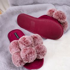 Choose cute and comfy with these pom pom slippers from Pretty You London. The padded velour upper sits on a durable sole designed for comfort. The oversized faux fur pom poms on the overband adds a touch of fun. Why have one pom when you can have six? Care information: Wipe clean with a gentle cleansing wipe Packaging Information: Recycle card hanger and recycled bag  Upper material type: Faux Fur  Insole material type: Faux Fur  Outsole material type: Hard Sole with Textile Covering Wipe Packaging, Recycled Bag, Pom Pom Slippers, Mens Nightwear, Sleep Accessories, Cute Slippers, Eye Pillows, Zodiac Gifts, Loungewear Women