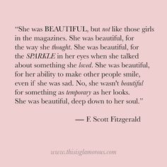 a quote from f scott fitzgerald about beautiful, but not like those girls in the magazines she was beautiful