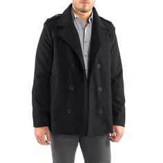 The Alpine Swiss Jake Men's Wool Pea Coat is a timeless outerwear staple that combines classic style with modern functionality. Crafted from a warm wool-blend fabric, this double-breasted peacoat offers both comfort and sophistication for the colder months. With its versatile design and enduring style, this peacoat is a must-have addition to any man’s wardrobe. Stay cozy and sharp all season long with the Alpine Swiss Jake Wool Pea Coat. Fit: True to size-slim fitting, this coat is fitted if you Fall Long Sleeve Peacoat, Business Long Sleeve Outerwear With Double Button Closure, Fall Outerwear With Double Button Closure And Long Sleeves, Casual Pea Coat For Business Casual, Fall Season, Business Casual Long Sleeve Fall Outerwear, Casual Pea Coat For Business Casual In Fall, Fall Long Sleeve Business Casual Outerwear, Cold Weather Double-breasted Outerwear With Double Button, Double-breasted Outerwear With Button Closure For Cold Weather