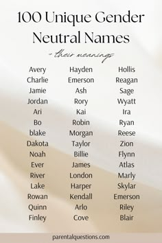 the top ten unique genderer neutral names for men and women in their marriage vows