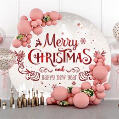 merry christmas and happy new year balloons