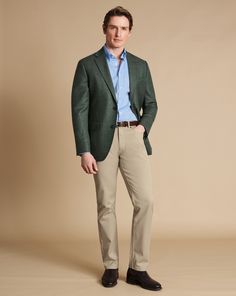 100% wool, Woolmark certified, Available in classic and slim fit, Straight flap pockets with chest pocket, Single breasted two-button fastening, Four-button non working cuff with natural sustainable buttons, Lighter shoulder pad for a natural silhouette, Body Lining: 52% polyester, 48% viscose, Double back vent, Dry clean only - Wool Texture Twill Jacket - Sage Green | Men's Charles Tyrwhitt Texture Twill Jacket - Sage Green Size 36R Wool Semi-formal Long Sleeve Tweed Jacket With Patch Pockets, Single-breasted Tweed Jacket For Business Casual, Wool Button-up Sport Coat For Work, Tailored Tweed Jacket With Patch Pockets For Business Casual, Wool Tweed Jacket With Flap Pockets And Lapel Collar, Wool Tweed Jacket With Lapel Collar And Flap Pockets, Business Casual Button-up Tweed Jacket With Pockets, Business Casual Tweed Jacket With Lapel Collar, Casual Business Tweed Jacket With Button Closure