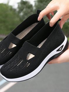 Breathable Fashion Sneakers Comfortable Casual Work Shoes Non Slip Orthopedic Shoes With Women Shoes , Wear With Hoodie Suitable For Women Sneakers With Hoodie Black Sporty   Fabric Plaid,Plain    Women Shoes, size features are:Bust: ,Length: ,Sleeve Length: Casual Work Shoes, Orthopedic Shoes, Nursing Shoes, Casual Sneakers Women, Sneakers Mode, Work Shoes, Casual Shoes Women, Work Casual, Slip On Sneakers