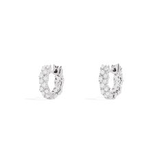 APM Monaco Pavé Huggie Earrings in Silver