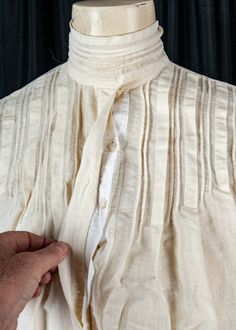 Victorian, Edwardian, Pin Tucked Blouse. White, Antique, High Collar, With Tail - Etsy Elegant Cotton Victorian Dress For Daywear, Classic Fitted Victorian Dress With Buttons, Elegant Long Sleeve Victorian Dress With Buttons, Classic Wedding Blouse With Buttons, Elegant Victorian Cotton Dress With Ruffles, Historical Victorian Dress With Buttons, Classic Formal Victorian Dress With Historical Design, Elegant Stand Collar Blouse With Buttons, Elegant Victorian Cotton Dress For Formal Occasions