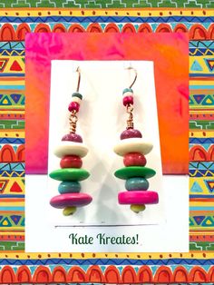 Your jewelry box needs these BOHEMIAN 'PEACEFUL EASY FEELING' inspired earrings, HAND-MADE with COLORFUL WOOD AND GLASS BEADS, and PURE COPPER FINDINGS & EAR WIRES. This piece is much simpler than most in the shop, but simple as it may be, each bead in this pretty pair contributes its own 💥POP💥 of COLOR, infusing the earrings with a playful and VIBRANT charm. Own a piece of wearable art 🖼️, meticulously crafted and as unique as you are. I never duplicate creations, ensuring you possess an exclusive, one-of-a-kind piece. Each item in my collection carries its own story, starting with an idea and merging seamlessly with your individuality. #ArtisanCraftedEarrings #ArtisanEarrings #ArtisanMadeEarrings #ArtisticEarrings #AvantGardeStyleEarrings #BohemianInspiredEarrings #BohoEarrings #BohoS Peaceful Easy Feeling, Artistic Earrings, Edgy Earrings, Wearable Art Jewelry, Feeling Inspired, Earrings Colorful, Boho Style Jewelry, Artisan Earrings, Red Jewelry