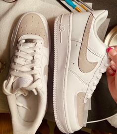 Custom Tan Nike Air Force 1s Front View Shoes, White Forces, Shoe Artwork, Nike Air Force 1s, Air Force 1s, Deez Nuts, Custom Air Force 1, Womens Tie, Tie Shoes