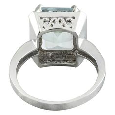 Stamped: 14K Total Ring Weight: 7.4 Grams Aquamarine Weight 5.35 Carat (12.00x10.00 Millimeters)Diamond Weight: 0.50 carat (F-G Color, VS2-SI1 Clarity )Face Measures: 15.70x13.70 Millimeter SKU: [600538] Formal Gia Certified Emerald Cut Sapphire Ring, Gia Certified Emerald Cut Sapphire Ring For Formal Occasions, Emerald Cut Gia Certified Sapphire Ring For Formal Occasions, Emerald-cut Sapphire Ring With Vvs Clarity For Formal Events, Emerald Cut Sapphire Ring With Vvs Clarity For Formal, Formal Emerald Cut Vvs Clarity Sapphire Ring, Classic Gia Certified Topaz Ring For Formal Occasions, Classic Gia Certified Topaz Ring For Formal Events, Gia Certified White Gold Topaz Ring