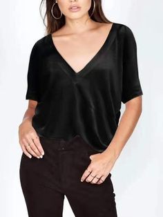 Women's Blouse T Shirt Shirt Plain Solid Colored V Neck Basic Casual Tops White Black Blue Half Sleeve Tops, Solid Tops, Basic Tops, V Neck Tops, White Tops, Shirt Online, Women's Style, Half Sleeves, Casual Tops