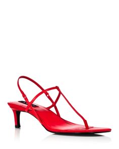 Aqua Women's T Strap Slingback High Heel Sandals - 100% Exclusive Womens Red Shoes, Footwear Design, Exclusive Shoes, Red Sandals, White Heels, Red Heels, White Sandals, T Strap Sandals, Red Shoes