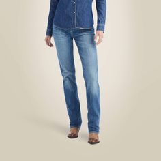 With its tapered fit and reverse denim details, this snap-down denim shirt is as happy tucked in behind a buckle on the rodeo grounds as it is layered over a pair of comfy leggings.\n\t\tFarriday Denim Shirt | Women's Farriday Denim Shirt in Bluelight, Size: XS by Ariat Womens Denim Shirt, Comfy Leggings, Denim Details, All Colors, Denim Shirt, Women's Style, Rodeo, Sign Up, Womens Shirts