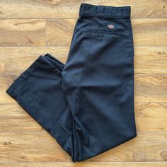 Never Worn New Black Dickies 874 Size 32/34. No Tags Received As Gift. Black Work Pants With Belt Loops, Classic Black Cotton Work Pants, Casual Fitted Black Work Pants, Black Work Pants With Pockets And Straight Hem, Classic Black Work Pants With Belt Loops, Black Flat Front Work Pants, Casual Black Flat Front Bottoms, Casual Flat Front Work Pants, Black Mid-rise Cotton Work Pants