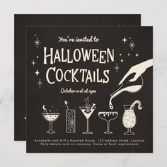 a halloween cocktail party card with the words, you're just to halloween cocktails