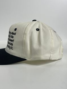 The Funniest thing about this hat custom embroidered vintage Strapback cap hat meme funny Funny Snapback Baseball Cap, Funny Trucker Hat For Streetwear, Vintage Snapback Hat With Letter Print, Vintage White Dad Cap, Funny Hats For Streetwear, One Size Fits Most, Vintage Snapback Hat With Letter Print And Flat Bill, Vintage Snapback Hat With Letter Print And Curved Brim, Vintage Style Snapback Hat With Letter Print For Streetwear, Funny Streetwear Hats One Size