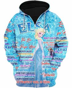 Elsa Quotes Unisex Hoodie  Zip Up Hoodie Shipping from the US. Easy 30 day return policy, 100% cotton, Double-needle neck, sleeves and hem; Roomy Unisex Fit. Elsa Quotes, Xmas Sweater, Halloween News, A Dress