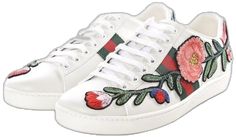 Gucci Footwear, Gucci Ace Sneakers, Shoes Gucci, Gucci Shoes, Floral Embroidery, Dust Bag, Color White, Size 6, Gucci