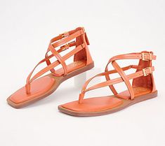 These strappy sandals are sure to show off your fashionista side. From Vince Camuto. Trendy Strapped Sandals For Summer, Trendy Adjustable Strap Sandals, Spring T-strap Sandals With Adjustable Toe Post, Spring Toe Post T-strap Sandals With Adjustable Strap, Summer T-strap Strappy Sandals, Toe Post Strap Sandals For Spring, Spring Toe Post Sandals With Strap, Strapped Sandals For Spring Vacation, Strapped Sandals For Vacation In Spring