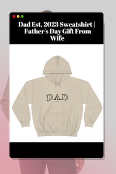 Introducing our "Dad Est." Sweatshirt, the ultimate Father's Day gift that combines comfort, style, and sentimental value. This remarkable sweatshirt is designed to honor and celebrate the incredible journey of fatherhood, making it a truly special and meaningful present. Order the "Dad Est." Sweatshirt now and give him a token of appreciation that will warm his heart and bring a smile to his face every time he wears it. Hooded Sweatshirts, Sell On Etsy