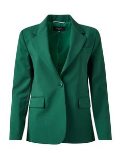 lamine-green-one-button-blazer_product.jpeg Elegant Green Double-breasted Blazer, Spring Green Double-breasted Blazer, Green Double-breasted Blazer With Buttons, Green Single Breasted Button-up Blazer, Green Cotton Single-breasted Blazer, Neutral Accessories, Skirt And Top Dress, Green Blazer, Blazer Buttons