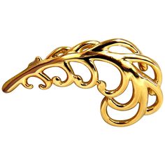 Designer Floral Brooch Pin 11.4 grams 18Kt. Yellow gold. Overall: 48 x 25mm Elegant Gold Filigree Brooches, Luxury Gold Brooch For Formal Occasions, Luxury Gold Brooches For Formal Occasions, Floral Brooch, Gold Floral, Brooch Pin, Gold Bracelet, Yellow Gold, Yellow