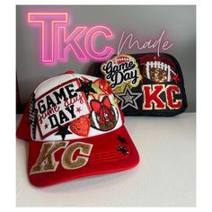 Our unique trucker caps and bags will help you stand out and showcase on Game Day. The football-themed caps are perfect for showing your team spirit, whether you're buying them as a gift, keeping them for yourself, or wearing them to the beach, lake, or bachelorette party. If you see a style you'd like to customize, simply send us a message with photos of the caps you're interested in.  Shipping: You will receive your Hat in a box so it will not be smashed and comes ready to wear! I cannot be held responsible for any lost, damaged or delayed packages once they leave our shop. -If an item shows delivered I am not responsible to ship another item. PLEASE check with your local post office for further information. Refunds: All items are handmade and I do not accept any returns or refunds. Plea Football Bag, Custom Trucker Hats, Deliver Me, Team Spirit, Trucker Hats, Post Office, In A Box, Trucker Cap, Game Day