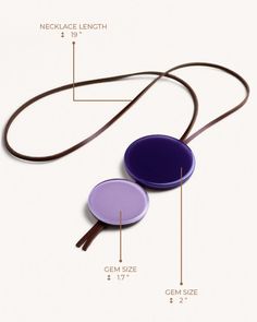 Description-6.8 You Lost Me, Leather Necklace, Lilac, Product Description, Glass, Leather