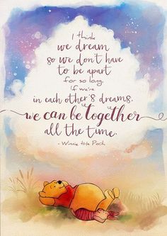 winnie the pooh quote on watercolor paper with clouds and stars in the background