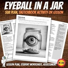 an eyeball in a jar book with instructions on how to use it for the lesson