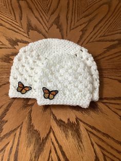 These are so cute!! I made these up to match mom & baby. I used very soft thick acrylic baby yarn. They  will fit a newborn to 3 months. I would hand wash &  lay flat to dry. I put appliqué on them & I really think  they look more adorable!! White Acrylic Beanie One Size, White Super Soft Hat One Size Fits Most, White Super Soft Hat, One Size Fits Most, Adjustable Soft White Beanie, Cute One Size Beanie, Cute White Crochet Hat For Gifts, Cute White Crochet Hat For Gift, Cute Acrylic Beanie One Size, Cute White Crochet Hat As Gift