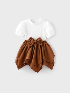 * Ribbed & Puff-sleeve Top, Bowknot Design Bottom
* Soft and comfy
* Set includes: 1 Tops + 1 Skirt
* Material: 95% Cotton, 5% Polyester
* Machine wash, tumble dry
* Imported Comfy Sets, Irregular Hem, Girls Sweet, Hem Skirt, Puff Sleeve Top, Dress Suits, Toddler Dress, Toddler Girl, Puff Sleeve