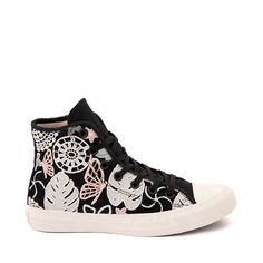 Womens Converse Chuck Taylor All Star Hi Butterflies Sneaker - Black / Soft Peach / Egret Trendy High-top Sneakers With Rubber Sole For Spring, Summer Canvas Shoes For Streetwear, Trendy Spring High-top Canvas Sneakers, Trendy Spring Canvas High-top Sneakers, Summer Streetwear Canvas Shoes, Spring High-top Sneakers For Streetwear With Speckled Midsole, High-top Sneakers With Speckled Midsole For Spring Streetwear, Spring Streetwear High-top Sneakers With Speckled Midsole, Summer Cotton High-top Sneakers With Round Toe