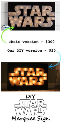 the star wars movie poster is shown in three different colors and font, including one for each