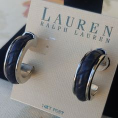 Nwt, New With Tag Ralph Lauren Fashion Hoop Earrings With 14k Post In Black And Silver These Will Look Amazing With About Anything In Your Wardrobe Has A 14k Post Silver Tone Hoop With A Back Accent Approximately 1 Inch They Have Been Stored And Will Look Amazing With A Little Polish See All Photos For Up-Close Details And Condition Ralph Lauren Fashion, Ralph Lauren Jewelry, Cell Phone Holster, Ralph Lauren Style, Phone Holster, Walker Boots, Fit N Flare Dress, Black And Silver, Rain And Snow Boots