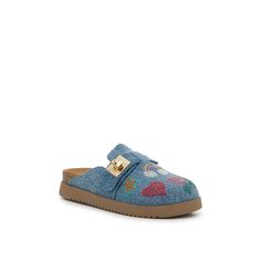 Steve Madden-Pixie Clog - Kids' Make your kiddo's mornings a little easier by adding the Pixie clogs to their closet. This playful pair from Steve Madden features a closure-free slip on design that makes it an effortless add to any outfit. Decorated with rhinestone details that are arranged in fun designs. Not sure which size to order? Click here to check out our Kids’ Measuring Guide! For more helpful tips and sizing FAQs, click here . Playful Clogs With Round Toe For Playtime, Playful Round Toe Clogs For Playtime, Playful Clogs For Playtime, Casual Blue Slippers With Soft Sole, Trendy Blue Slippers With Round Toe, Trendy Blue Round Toe Slippers, Playful Blue Round Toe Clogs, Playful Blue Closed Toe Clogs, Blue Slippers With Round Toe For Playtime