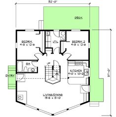 the floor plan for a small cabin home