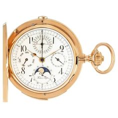 Pavel Bure Gold Perpetual Calendar Minute Repeater Chrongraph Pocket Watch C1890 For Sale at 1stDibs | pavel bure pocket watch, himalayan perpetual calendar, pavel bure watches Pavel Bure, Perpetual Calendar, White Enamel, Himalayan, Pocket Watch, Clock, For Sale, Gold, White