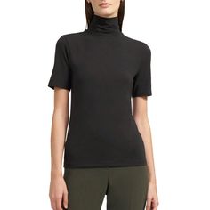 Nwt Theory Naneik Black Rib Knit Turtleneck Top T Shirt Short Sleeve Color : Black Size : P, S, M, L (Model Is Wearing Size S) Material : Modal + Pima Cotton + Spandex. Retail : $145 All The Sales Are Final. I Sell Perfect Condition Items Only. If You Have Any Questions, Please Feel Free To Contact Us. Classic Turtleneck Knit Top, Casual Turtleneck Top In Elastane, Black High Neck Knit Top For Spring, Casual Black Turtleneck T-shirt, Classic Turtleneck Knit Top For Work, Spring Mock Neck Top For Workwear, Fitted Black T-shirt For Work, Fitted Turtleneck T-shirt, Casual Turtleneck Tops For Work