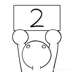 the number two is on top of a sign with an elephant head in front of it